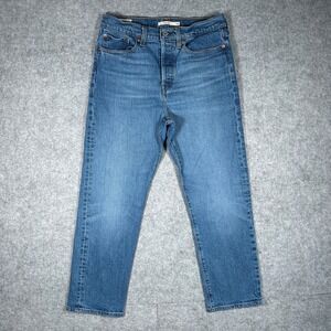 Levis Denim Jeans Women 28 Blue Wedgie Straight High Rise Premium Stretch